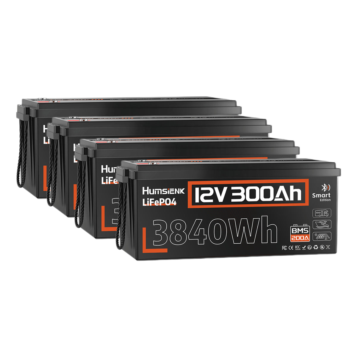 Humsienk ORIGIN LiFePO4 акумулятор 12V 300Ah з BMS 200A