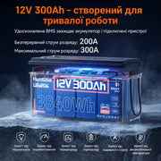 Humsienk ORIGIN LiFePO4 акумулятор 12V 300Ah з BMS 200A Bluetooth