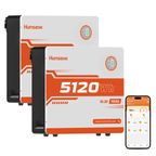 2 Pcs Humsienk 51,2V 100Ah LiFePO4 Solar Battery, 5kWh Wall-Mounted Home Battery Storage