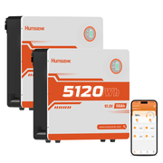 2 Pcs Humsienk 51,2V 100Ah LiFePO4 Solar Battery, 5kWh Wall-Mounted Home Battery Storage
