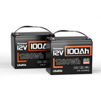 2 pcs Humsienk 12V 100Ah LiFePO4 Lithium Batteries