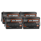 4 Pcs Humsienk 12V 314Ah Mini LiFePO4 Lithium Batteries with 200A BMS