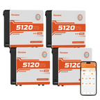 4 Pcs Humsienk 51,2V 100Ah LiFePO4 Solar Battery, 5kWh Wall-Mounted Home Battery Storage