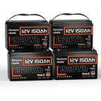 4 units Humsienk 12V 150Ah LiFePO4 Bluetooth Battery 110 BMS