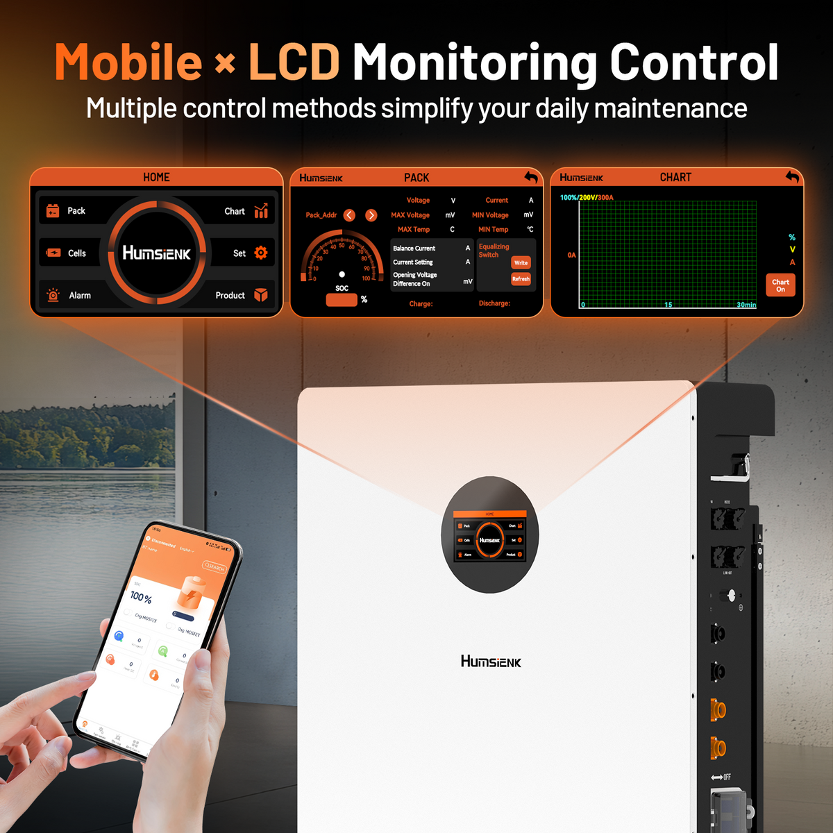 51.2V_314Ah_Wall_Mounted_LiFePO4_Lithium_Battery_with_Mobile_App_and_LCD_Monitoring