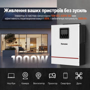 Humsienk PULSAR 12V 1000W Інвертор з чистою синусоїдою та зарядним пристроєм
