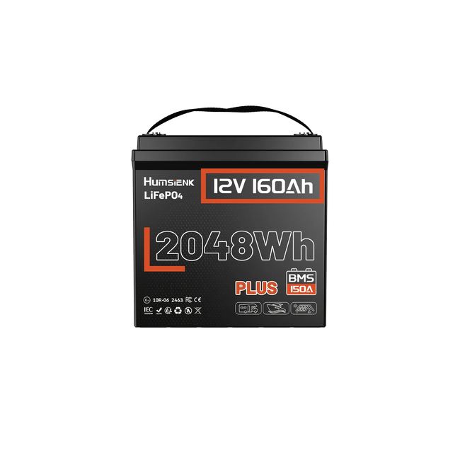 Humsienk_12V_160Ah_LiFePO4_battery_powering_home_appliances_with_2048Wh