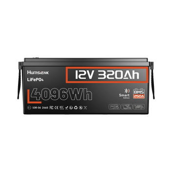 【👍Найкращий вибір】Humsienk Акумулятор LiFePO4 12В 320А·год (Bluetooth & 250А BMS)