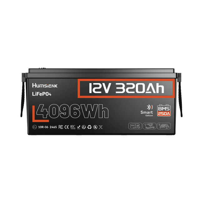 Humsienk 12V 320Ah Deep Cycle High Capacity Battery_, Built-in 250A BMS and Bluetooth 5.0