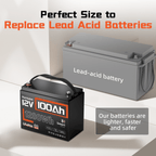 Humsienk 12V 100Ah Bluetooth LiFePO4 Battery AGM Replacement