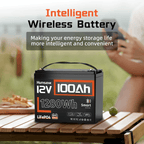 Humsienk 12V 100Ah Bluetooth LiFePO4 Battery Bluetooth Monitoring