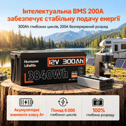 Humsienk ORIGIN LiFePO4 акумулятор 12V 300Ah з BMS 200A